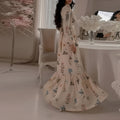 summer new women's clothing: cross-border european and american style dress - casual fashion printed a-line long sleeve dress
