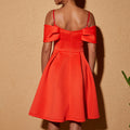 fashionelegance intellectual small dress a-line skirt dropped shoulder one shoulder sexydress special price