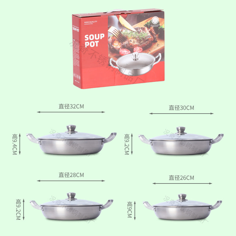 wholesale stainless steel frying pan thickened honeycomb double ear non-stick cooking pot for homeflats boiler universal