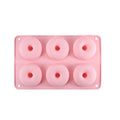 Food-grade 6-cavity silicone donut mold - macaron color round donut baking tool for cookies and pastries