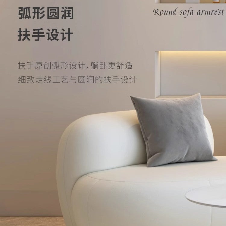 Nordic normcore cream style sofa living room velvet art curved modern casualaccessible luxury beauty salon reception internet celebrity style