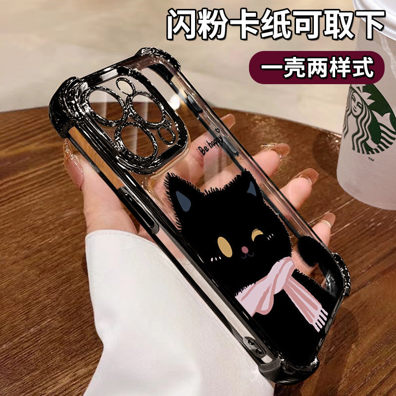 Electroplated four-corner shockproof phone case for iphone 17 pro max, apple 13 full coverage protective case, cross-border customization