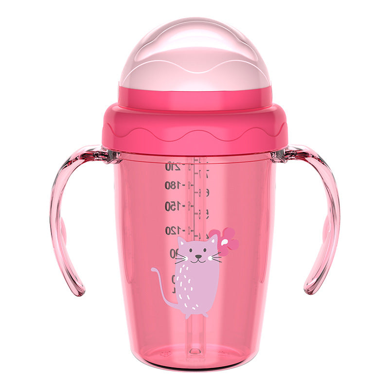 English boxed baby water cup baby learning drinking cup with handle direct drinking cup children's water cup anti-drop and leak-proof straw cup