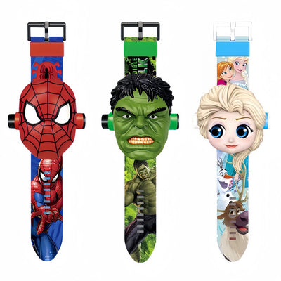 Kids' cartoon electronic watch - ages 3-8 - projector & luminous display - perfect for preschoolers, elementary school students, boys & girls