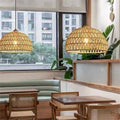 Japanese style log restaurant chandelier cream style dining table bar lamp rattan retrob&b bedroom balcony long line lamp