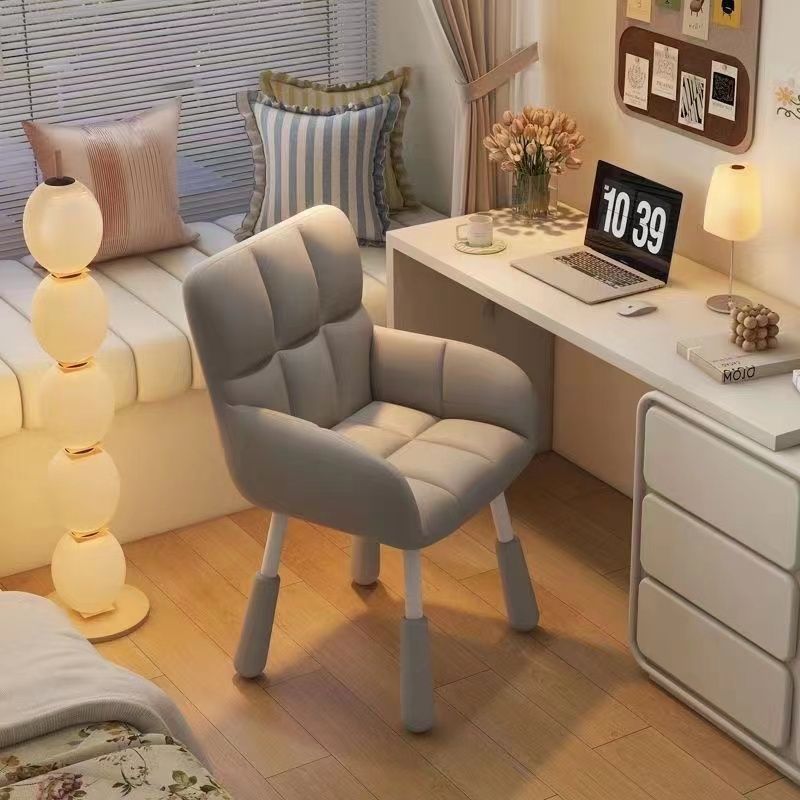 Study chair dormitory plaid long sitting small back stool girl manicure chair bedroom computer chair chair