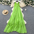 Tea break frenchsense of design tie back square collar small flying sleeves waist backless straps slimming lookelegant gentle wind dress