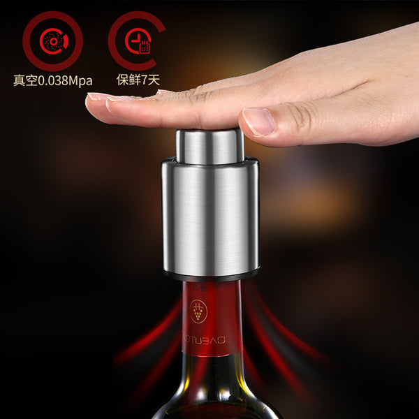Red wine pressing vacuum wine bottle stopper can remind fresh-keeping wine stopper silicone sealing leak-proof bottle cap wine set fresh-keeping bottle cap