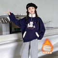 Girls' fleece-lined sweatshirt - autumn/winter  new collection - stylish outerwear for little girls - big kids' winter clothing - thickened children's top
