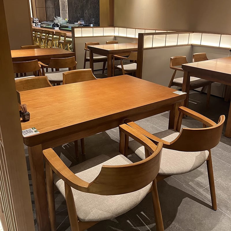 Solid wood cafe table and chair theme restaurant hotel Japanese material baking shop tea restaurant Western restaurant table and chair combination commercial