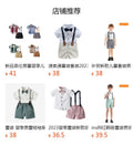 Export children's clothing summer boys short-sleeved shirt cotton boys suit first birthday dress children's day costume