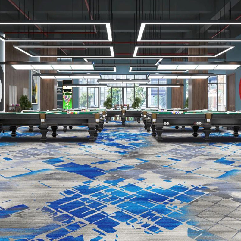 Custom billiard hall carpet - full coverage, printed design, large area, hotel & commercial billiard room nylon fire-retardant b1 carpet