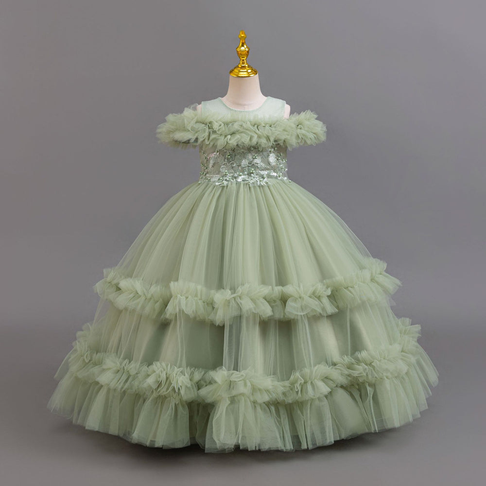 New wholesale girl's dress, fluffy wedding dress, princess dress, flower girl dress, piano recital dress, kids dress