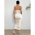 Summer knit floral print off-the-shoulder bodycon mini dress with exposed seam detail