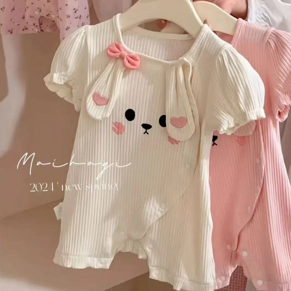 Baby summer short-sleeve romper - adorable cartoon design, newborn & infant short-sleeve crawling suit, summer outfit