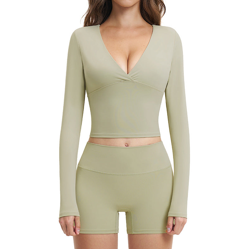brushed new arrival yoga suit silmslimming look quick-drying fitness clothes outdoor running sports suit for women 4520
