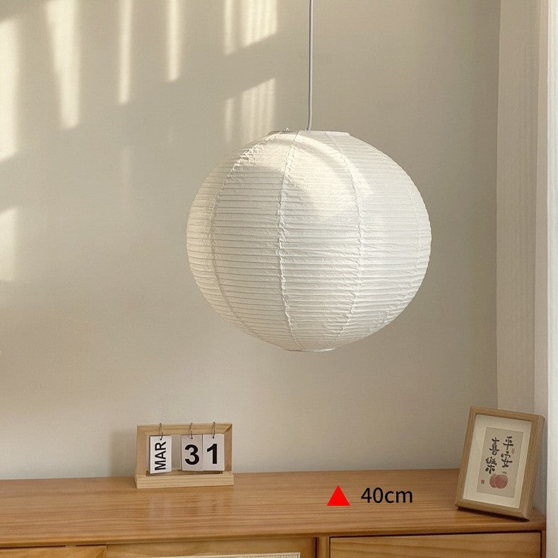 Wabi Silent Wind Ball Japanese Retro Paper Lamp Ball Bedroom Restaurant Clothing Store Xuan Paper Homestay Fenoguchi Yong Chandelier