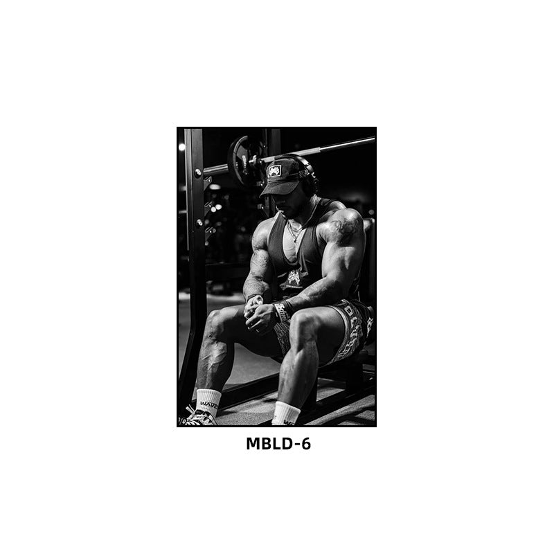 Gym wall decoration painting Brandon Hendrickson boxing gym fighting muscle man hanging painting bodybuilding personal trainer
