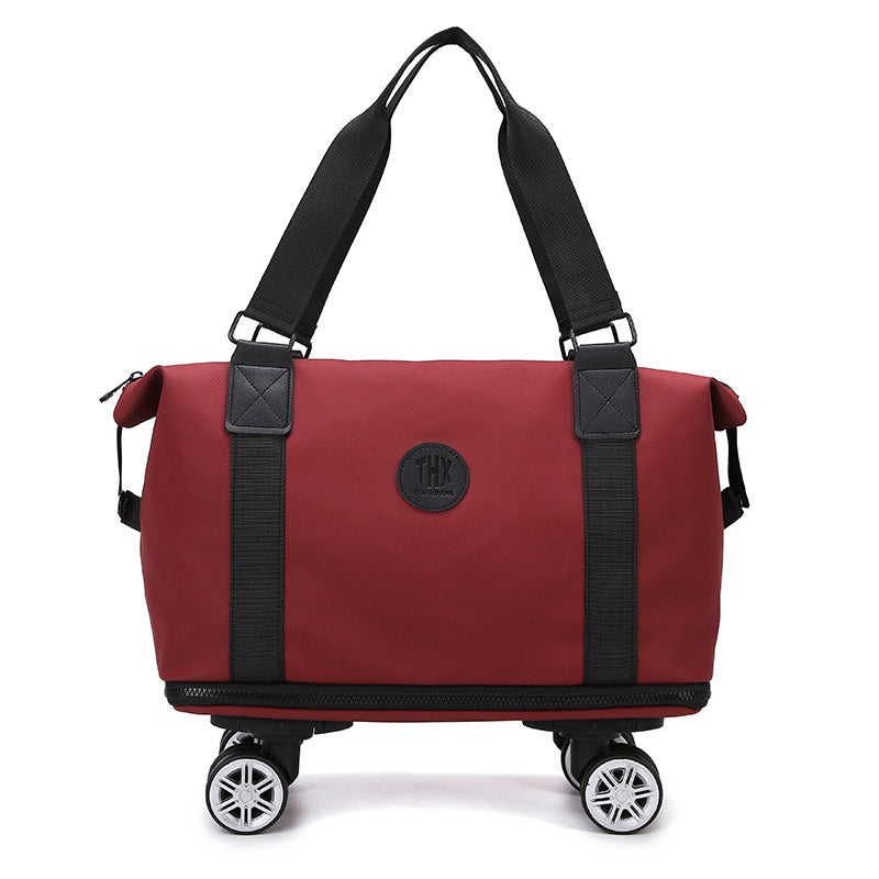 Multifunctional universal wheel travel bag women dry and wet separation fashionable large-capacity luggage bag expandable moving storage bag