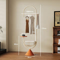 Bedroom clothes hanger with storage basket, small apartment living room multi-functional coat rack, bag rack, entrance floor-standing clothes hanger