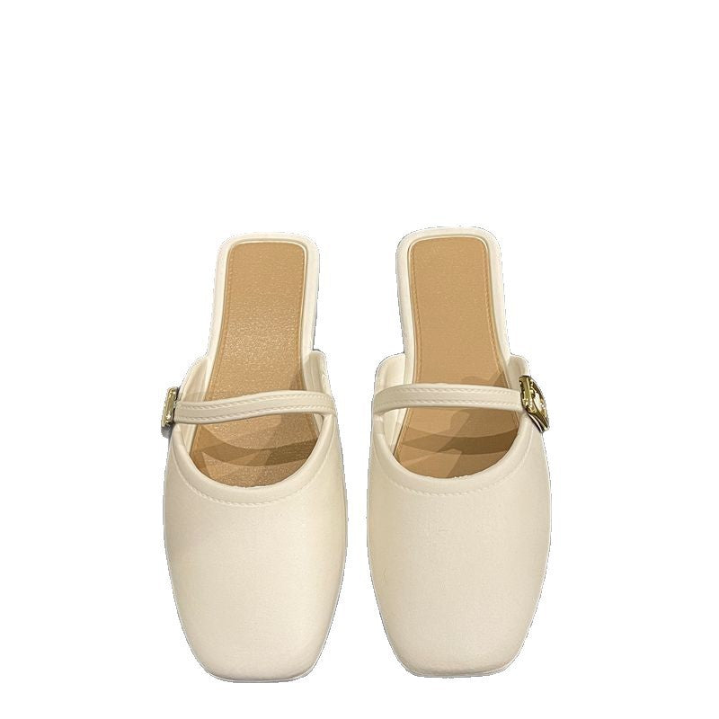 2025 new flat slippers - slip-on, closed-toe, summer, non-slip, fashionable, versatile, lazy mules - wholesale