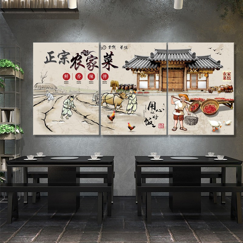 Hotel box wall decoration painting creative agritainment wall mural restaurant catering shop farmyard room painting