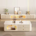 Solid wood tv stand living room home modern minimalist floor cabinet new coffee table tv cabinet glass other