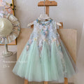 Girls' summer dress  new style tank dress kids' vacation dress baby girl stunning puffy princess dress