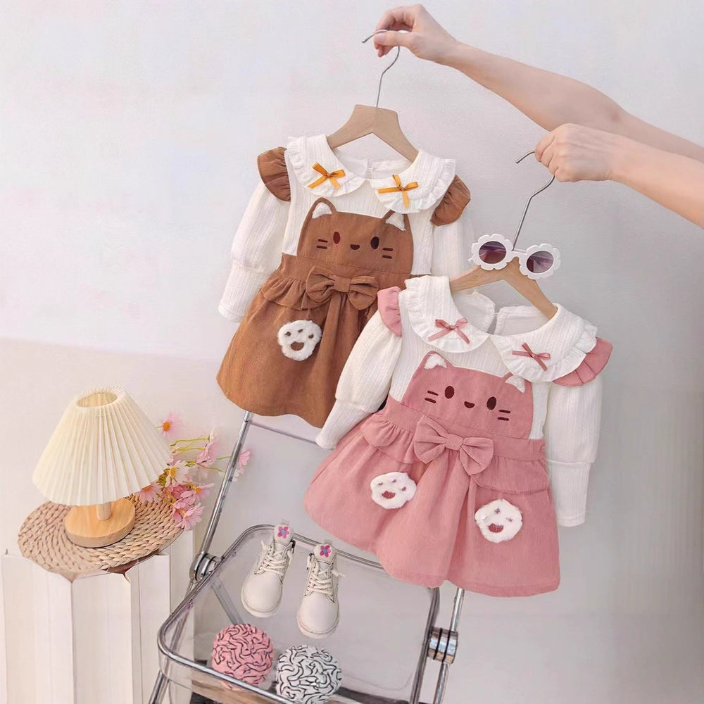 Girls' cartoon dress - new autumn  collection - spring/autumn princess style - baby overalls - stylish & trendy for kids