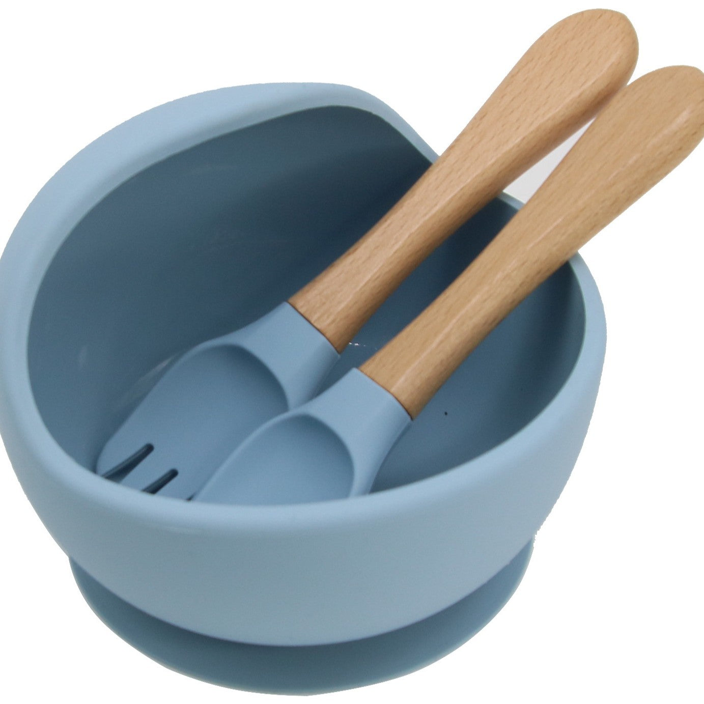 Cross-border wholesale silicone children's tableware set, children's products, complementary food bowls, forks, spoons, bibs, seven-piece tableware set