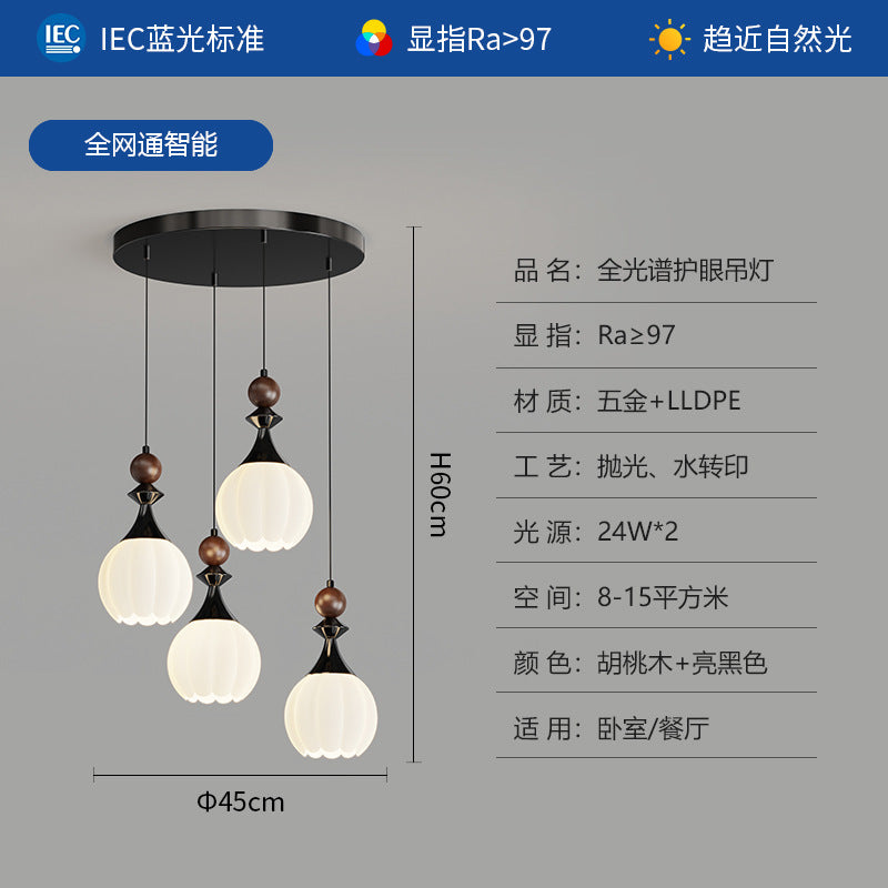 French medieval style living room chandelier modern simplicity high-end hall main lighting 2025 new walnut lamps