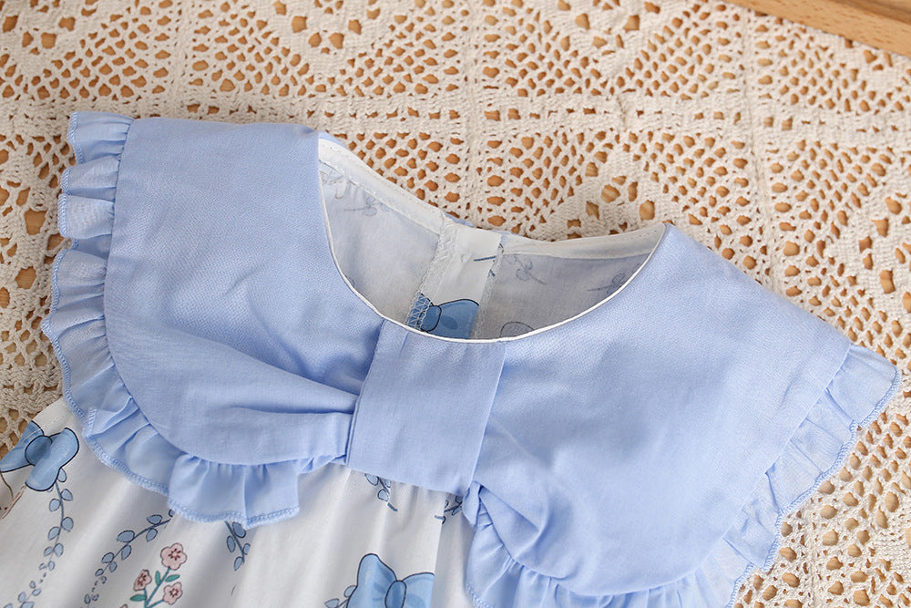 Baby summer fashion bodysuit newborn clothes baby girl outing jumpsuit full month hundred days harem summer