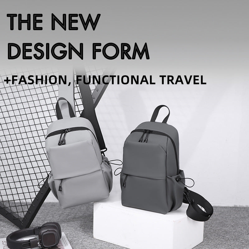 New breast bag men's lightweight nylon shoulder bag small backpack casual mobile phone bag multi-functional messenger bag shoulder bag