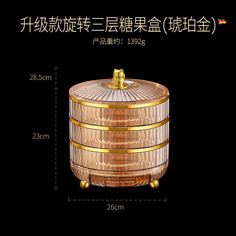 Creative candy box Snack box Grid with lid Living room Fruit plate Snack platter Melon seeds Happy candy Dried fruit storage box