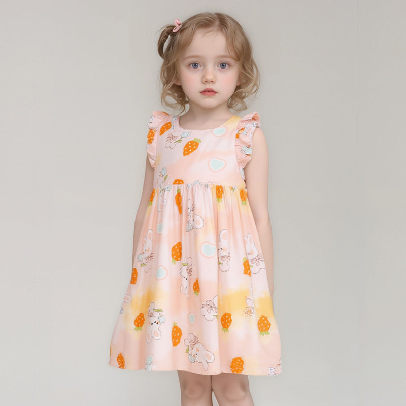 New girls' summer floral dress - kids' princess sundress - beach dress - summer cotton gauze cami dress -  collection