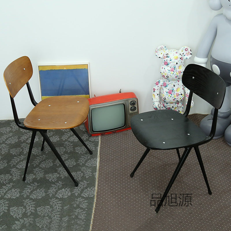 American bar barbecue shop loft wrought iron chair coffee shop casual back chair retro restaurant solid wood dining chair stool