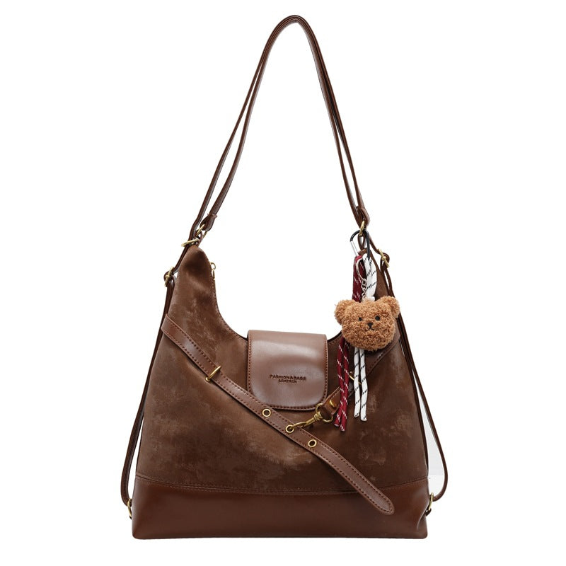Vintage commute large capacity shoulder bag - women's niche design, new winter crossbody bag, versatile lightweight backpack