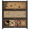 Medieval style locker dustproof bookcase wall-mounted all-in-one locker living room storage cabinet iron art storage storage