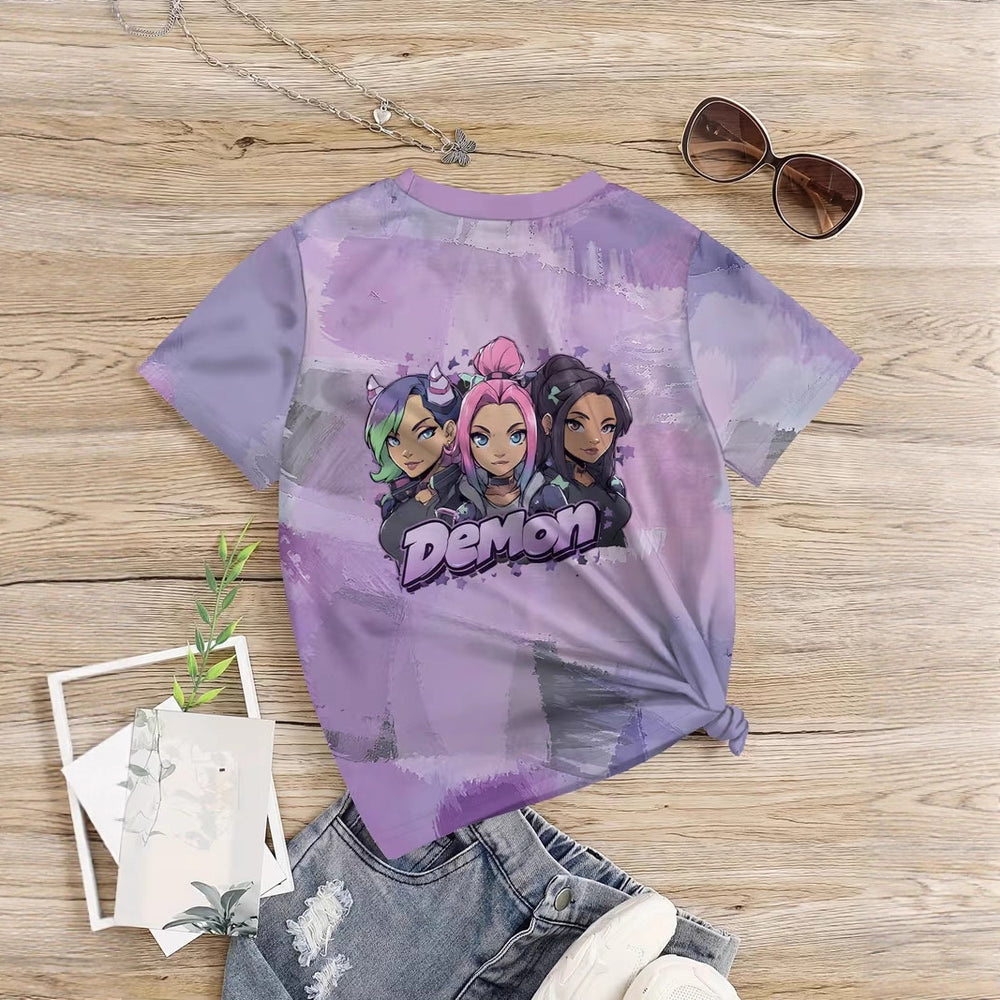 Witcher t-shirt, kpop 3d digital printing summer girlscasualfashion round neck short sleeve factory direct supply