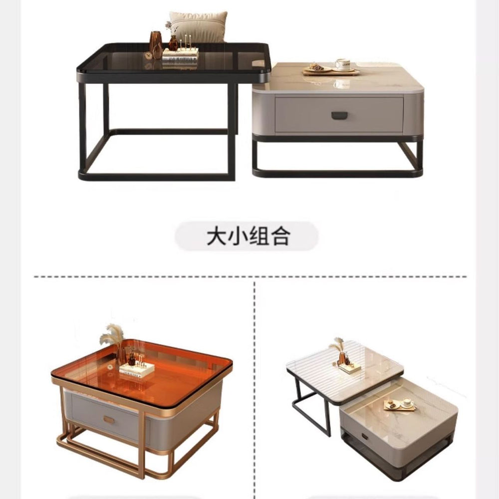 Nordic rock slab coffee table - new arrival: modern minimalist sofa table for living room, small space, and light luxury home decor