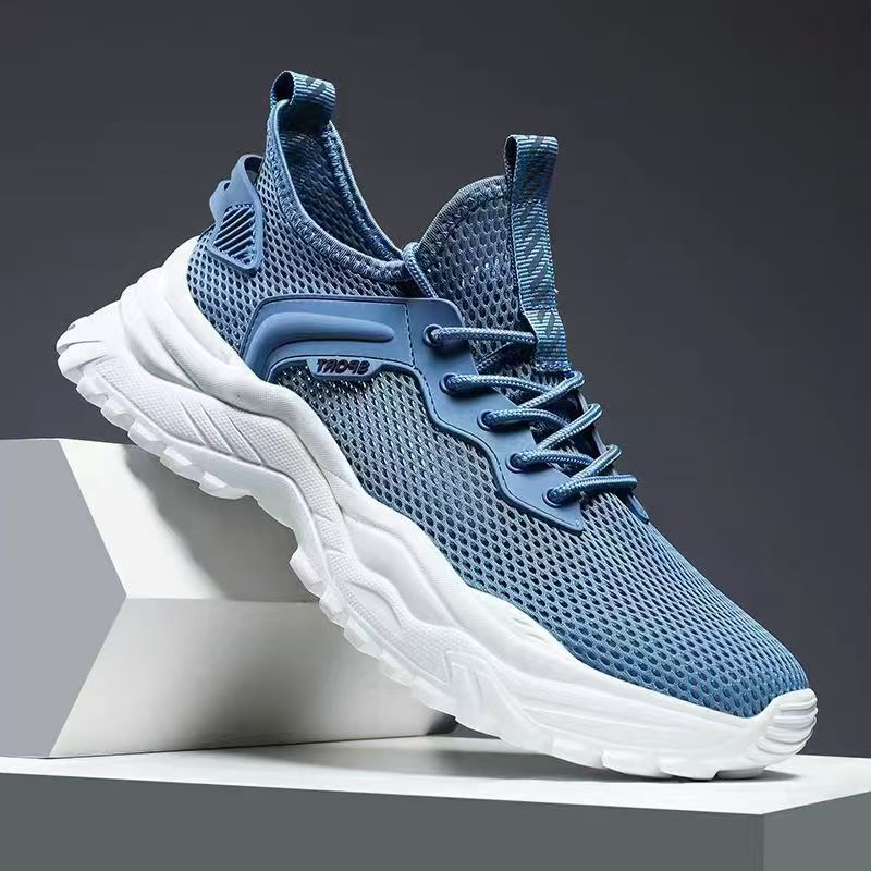 2025 new winter breathable men's shoes - lightweight, thin mesh sneakers with hollowed-out design - white student athletic shoes for men