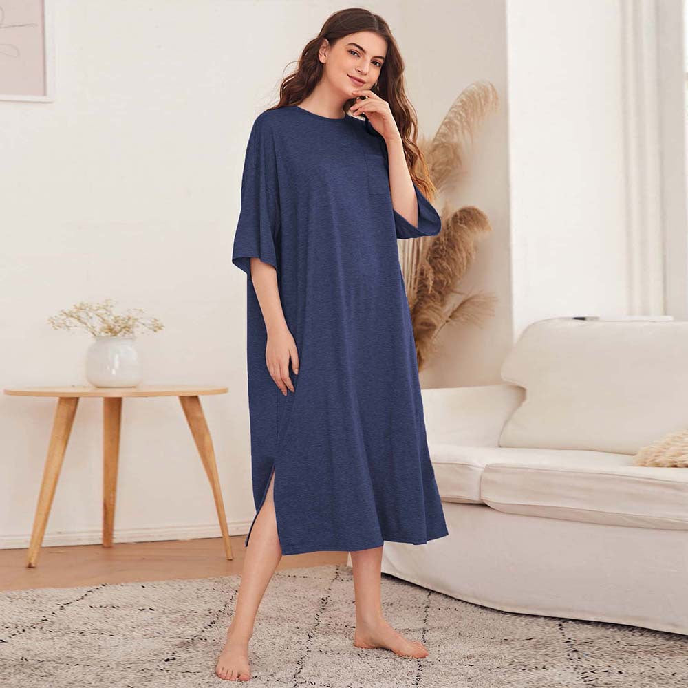 Amazon cross-border fashion: european & american style casual home dress - spring/summer mid-length, loose fit, comfortable slip dress