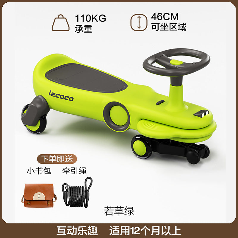 Lecoco Leka children's twisting car anti-rollover yo car universal wheel Niuniu car 1-3 years old baby twisting car