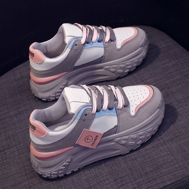 PLOVER popular dad shoes women's 2024 summer new thick-soled lightweight muffin-soled sports shoes casual board shoes women