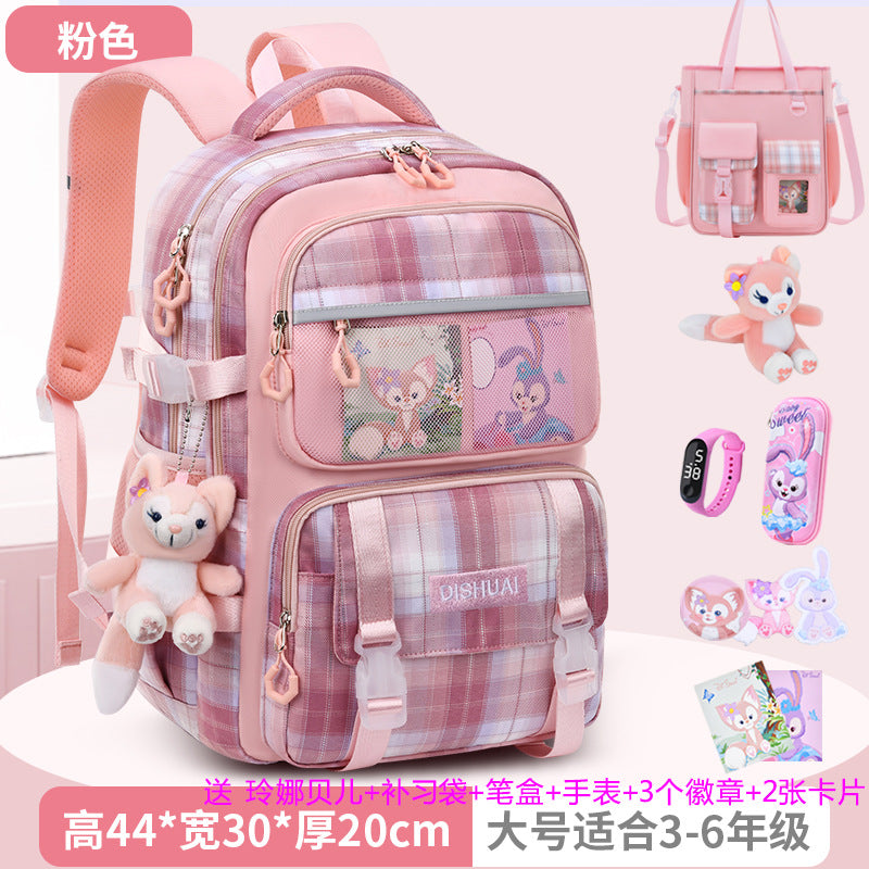2026 new school backpack for girls, grades 1-6: ultra-lightweight, ergonomic, and spine-protecting backpack for elementary school students