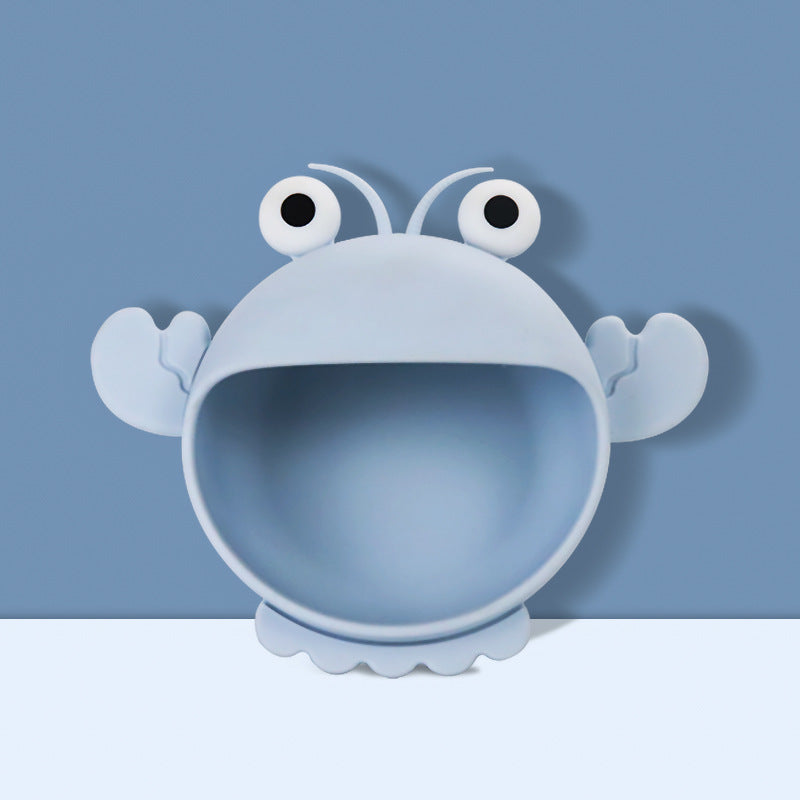 Children's silicone complementary food bowl feeding stainless steel anti-scalding baby eating plate baby special tableware independent