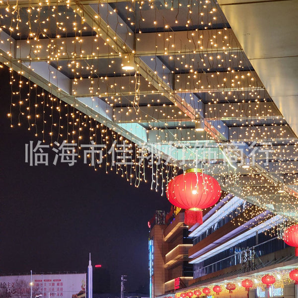 Outdoor led ice strip light string wedding waterfall light curtain light Gypsy stage shopping mall room festival decoration light