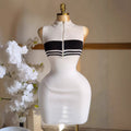 Polo collar stripesknitting vest dress summerclassy pure desire hot girl sexy silmslimming look hip-hugging dress