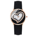 Elegant heart-shaped rhinestone classic fashion women's watch - summer niche small quartz wristwatch for women