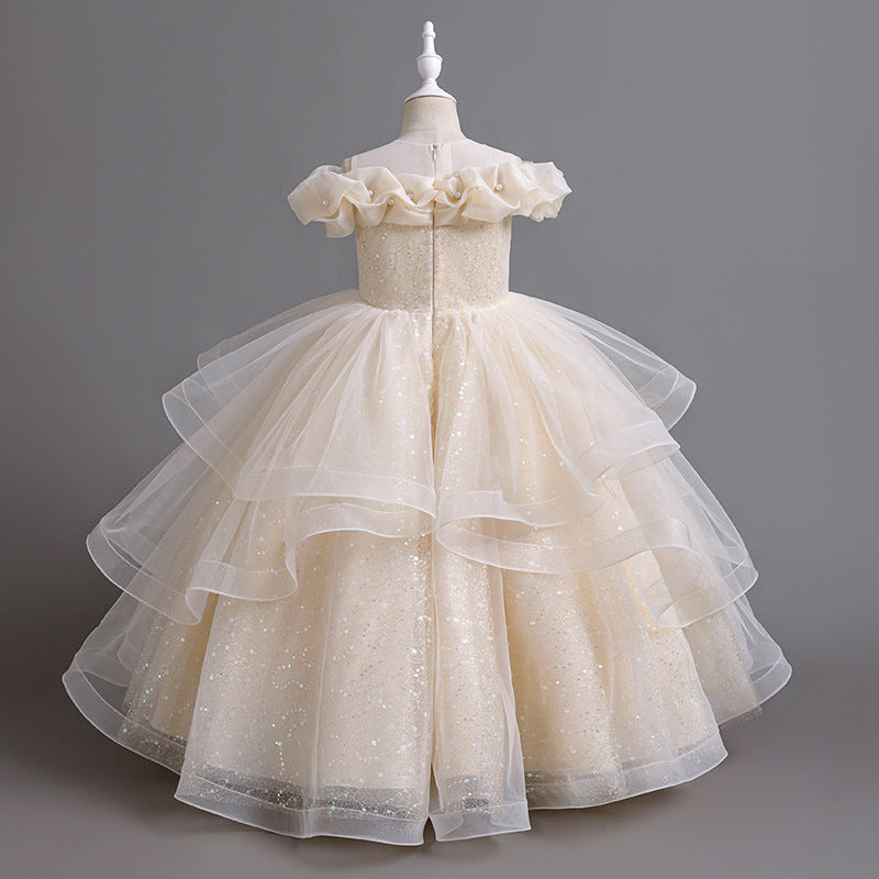 Yimingzhi performance piano kids birthday dress children's dress first birthday princess dress cross-border exclusive